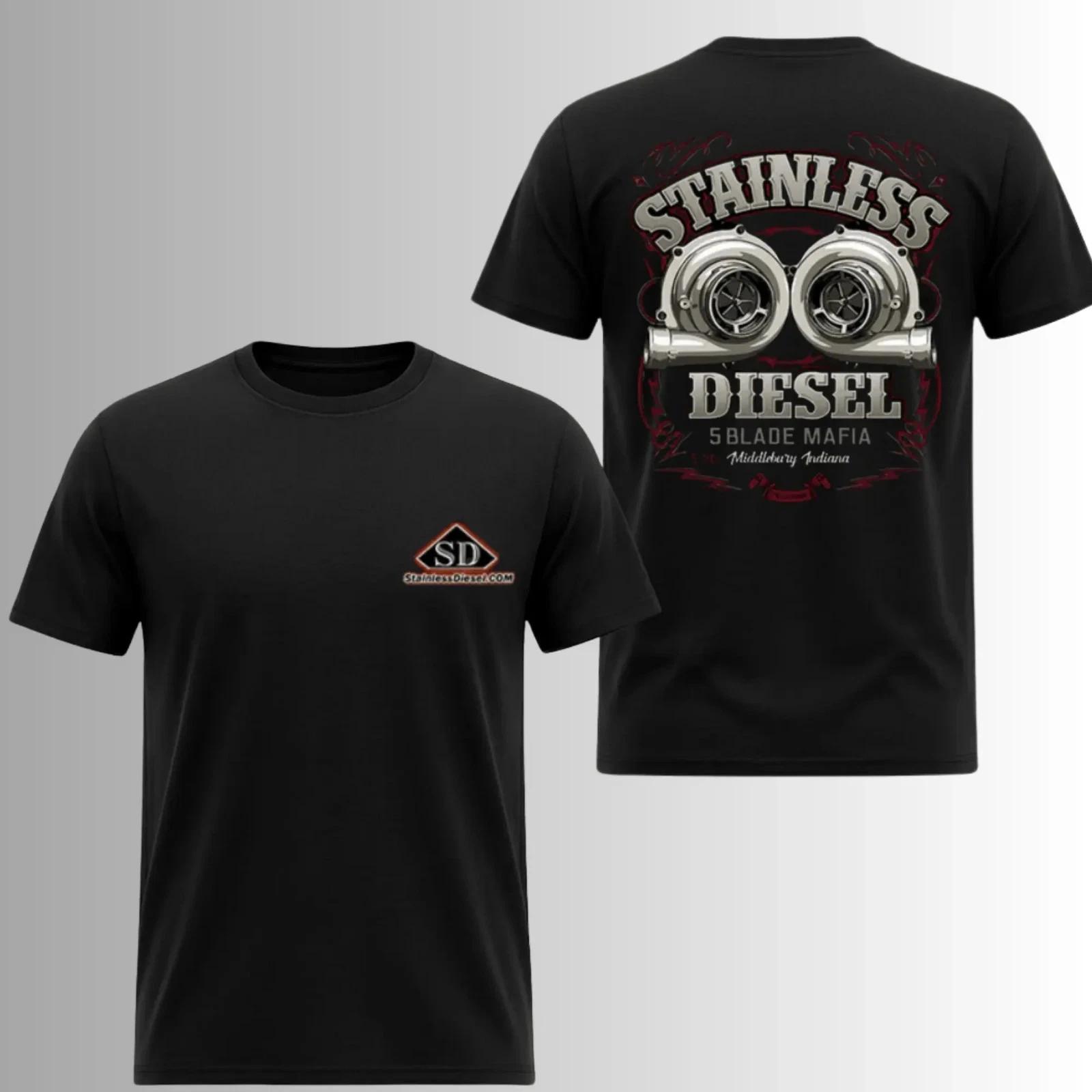 Twin Turbo Diesel Performance T-Shirt 2-Sided Engine Graphic Unisex Tee S