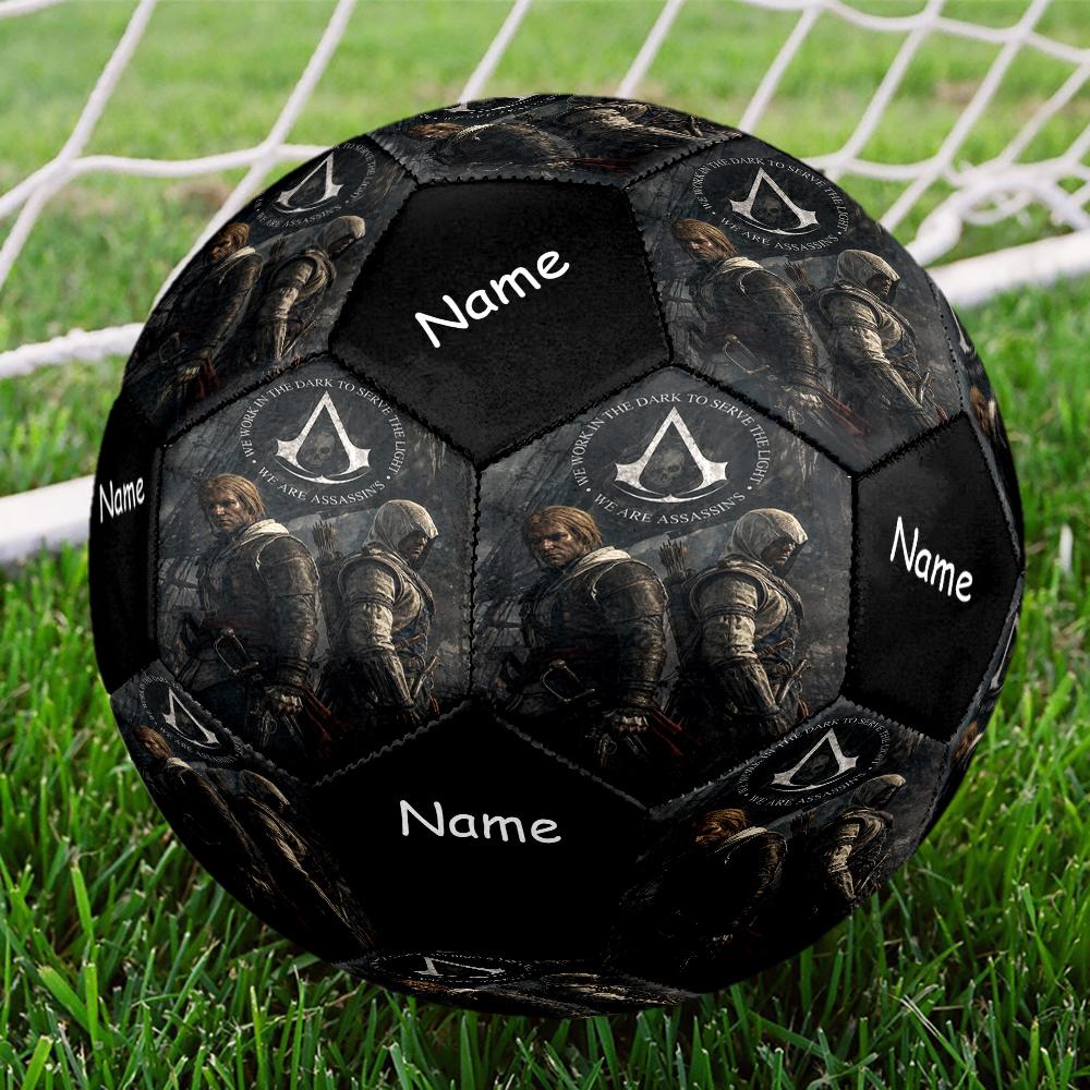 Custom Name Assassin's Creed Theme Size 5 Soccer Ball, Suitable for Both Indoor and Outdoor Matches, a Gift Suitable for Everyone.
