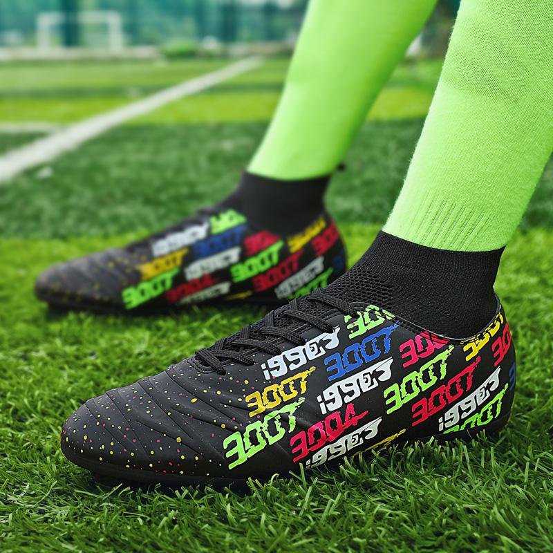 Football Shoes 31-48 Men's High-top Large-scale Football Shoes Long Nail Anti-slip Resistance TPR Artificial Captain Outdoor Youth Football Boots