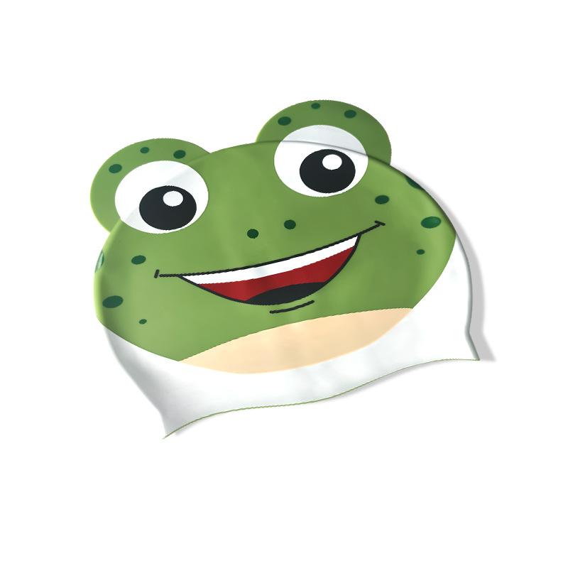 Large Swimming Caps Kids Ear Protection Long Hair Waterproof Silicone Swim Cap Swimming Hats Carton Print Swimming Accessories