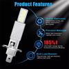 2Pcs 2000Lm H1 Led Headlight Bulb Car Head Fog Light 6000K White 12V-24V Super Bright,Plug And Play Fanless