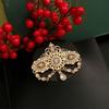 Crystals Arabic Brooch Featuring Hollow Out Tassels Designs For Women Bridal Caftan Pin
