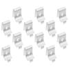 12Pcs Aluminum Alloy Pilaster Shelf Clips Adjustable Shelf Support Pegs for Home Office Industrial Shelving Laminate Glass Metal
