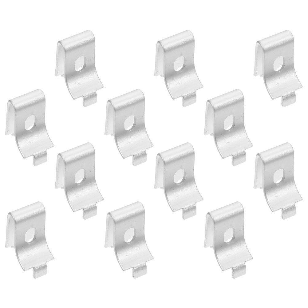 12Pcs Aluminum Alloy Pilaster Shelf Clips Adjustable Shelf Support Pegs for Home Office Industrial Shelving Laminate Glass Metal