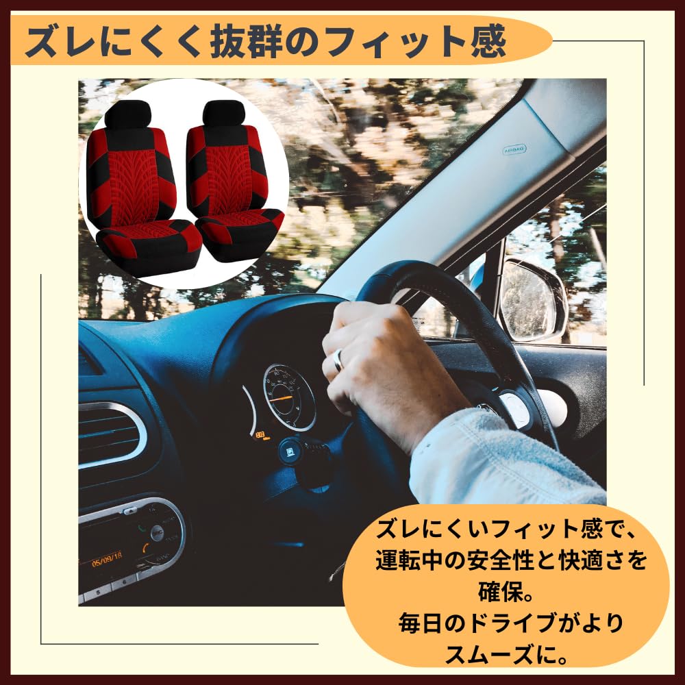 ideamall Car Seat Universal Fit for Kei and Standard Includes Headrest Set of 2 Front Seats Covers, Cars, Covers, (Black)