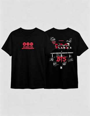 Kopo BTS World Tour Kpop Fan Army Bontan Tshirt 2026 Summer New Unisexs Womens Cotton Family Matching Tshirt Y2K Breathable
