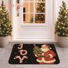 2D Flat Printing, Christmas Theme Floor Mat with Santa Claus And JOY Letter Design, Non-Slip And Machine Washable Polyester Carpet, Suitable for Home