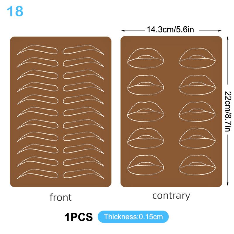 1 Pcs Silicone Blank Eyebrow Brow Tattoo Permanent Makeup Supplies Microblading Practice Skin Tattoo Beginner Exercise Tool