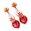 Winter Holiday Pearls Snowman Earrings Elegant Duals Color Fashion Jewelry For Party Costume Accessories