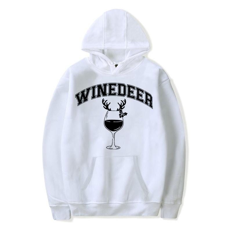 Pár Styl Módní Všestranná Ležérní Pohár s potiskem Paroží Jelena Volná Teplá Zimní Mikina s kapucí