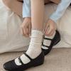 Soft Autumn and Winter Cashmere Warm Mid-calf Socks, Trendy Women's Floral Bubble Mouth Lace Pile Wool Socks