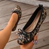 New Women's Casual Flat Spring Summer Shoes Women Ballet Flats Sweet Flat Bowknot Laides Brand Shoes Big Size 43 Leopard