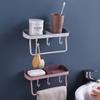 Soap Rack No Drilling Wall Mounted Double Layer Soap Holder with Suction Cup Bathroom Accessories