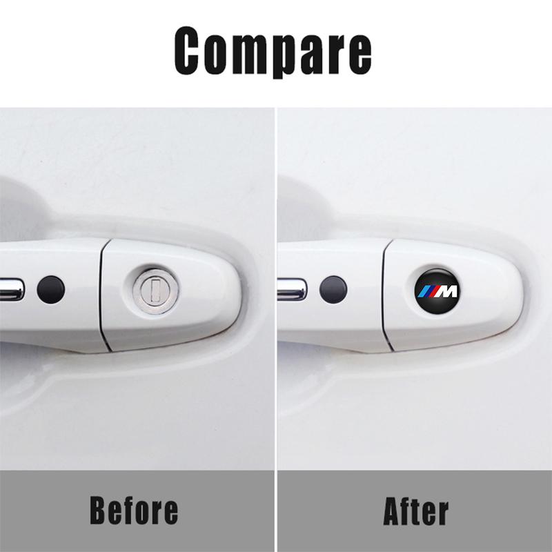 4pcs Car 20mm Door Keyhole Lock Protection Sticker Decor Decals For BMW M Emblem E46 E36 E34 F10 E90 F30 E60 F30 E53 E30 E92 E87