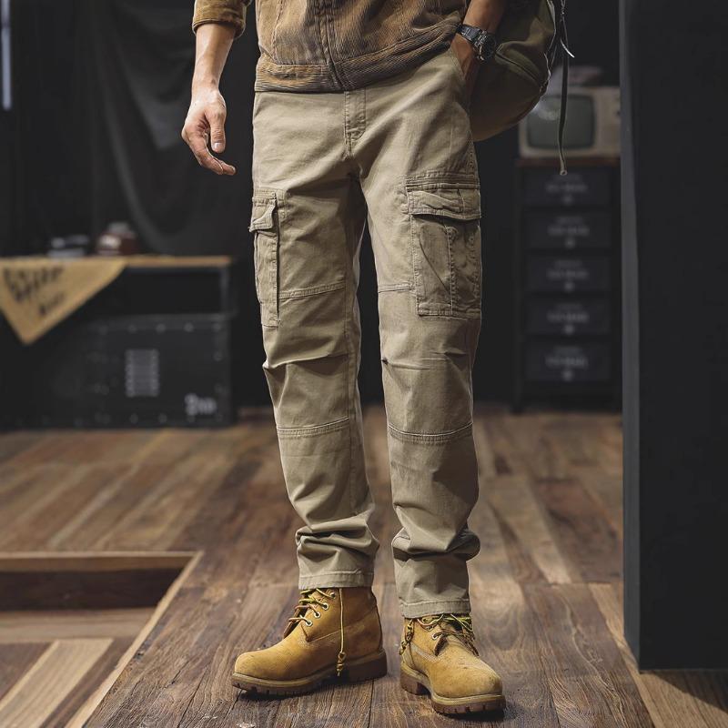 Pantaloni Cargo da Uomo S Vintage Paracadutista Gamba Dritta Multitasche