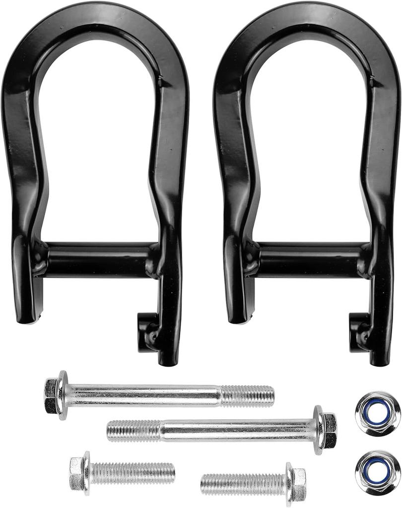 Front Tow Hooks Ring Compatible with 2007-2019 Chevy Silverado GMC Sierra 1500 Front Lower Bumper Trailer Ring Replace 84072463 Black 2Pcs
