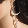 Crescent Moon And Artificial Crystal Dangle Earrings Vintage Elegant Women's Fashion Jewelry for Everyday And Party Wear Gifts
