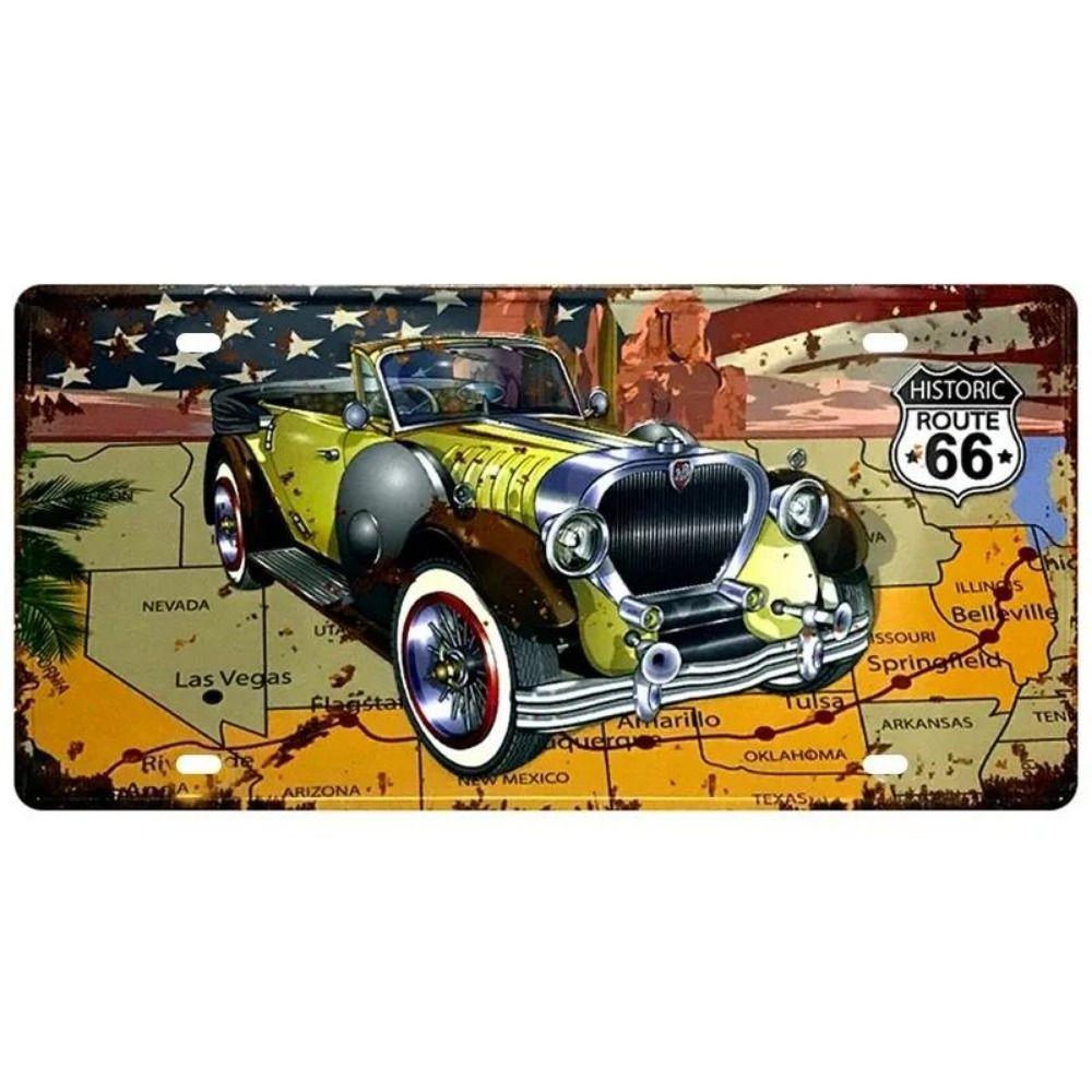 Vintage Pin Up Metal License Plate Sign 15x30cm