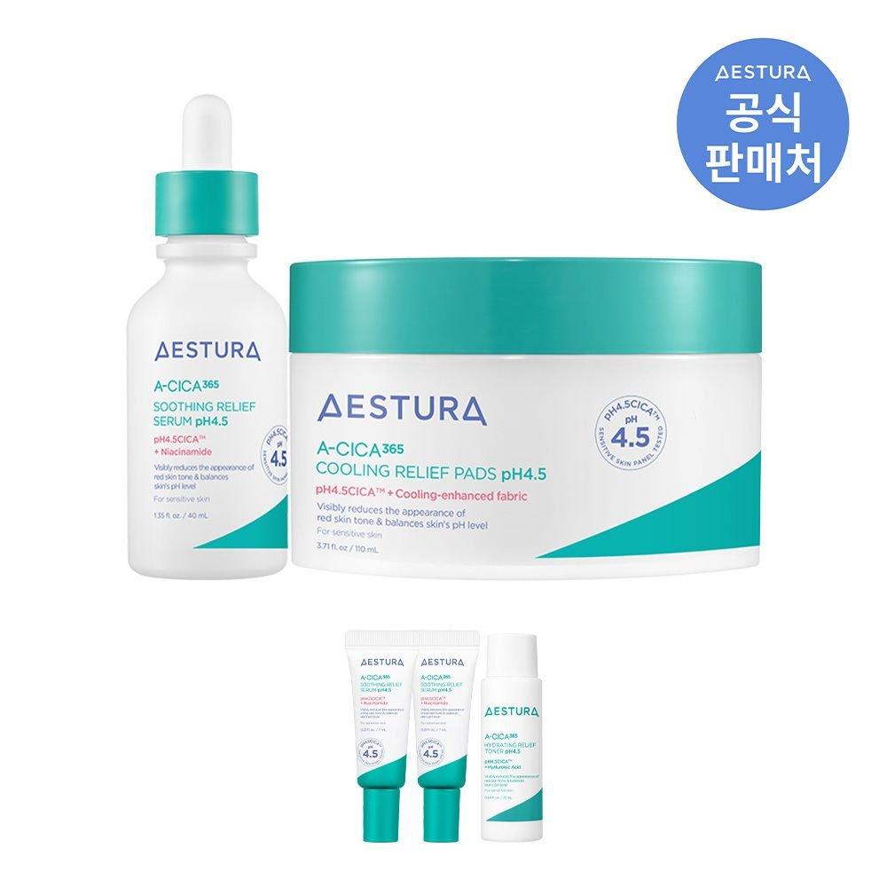 [Exclusive] A-Cica365 Blemish Soothing Serum pH 4.5 40ml + Cooling Soothing Pads pH 4.5 60 Sheets