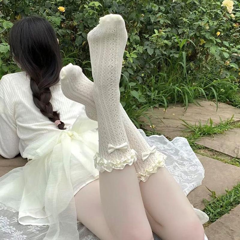 Lace Hollow Calf Socks Summer Pile Socks Lace Mid-Tube Pure Desire Lolita Socks