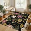 Alfombra de Terciopelo de Cristal con Temática de Jardín Floral Alfombrilla Suave Personalizada con Nombre y Texto Decoración del Hogar