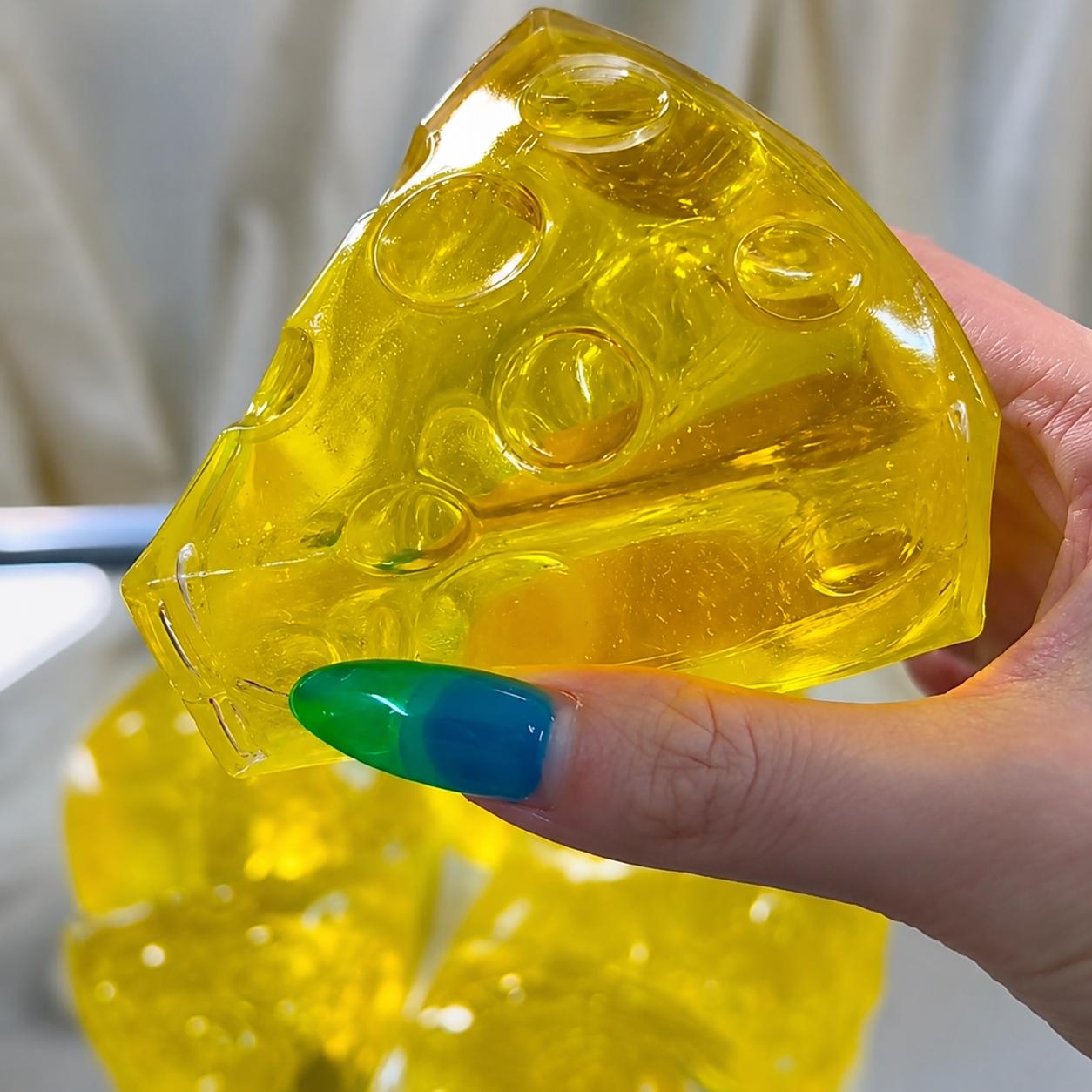 Honingkaas Squishy Speelgoed Duidelijke Kaas Knijp Fidget Stressverlichting Sensorisch Speelgoed voor Kinderen Volwassenen Cadeau yellow