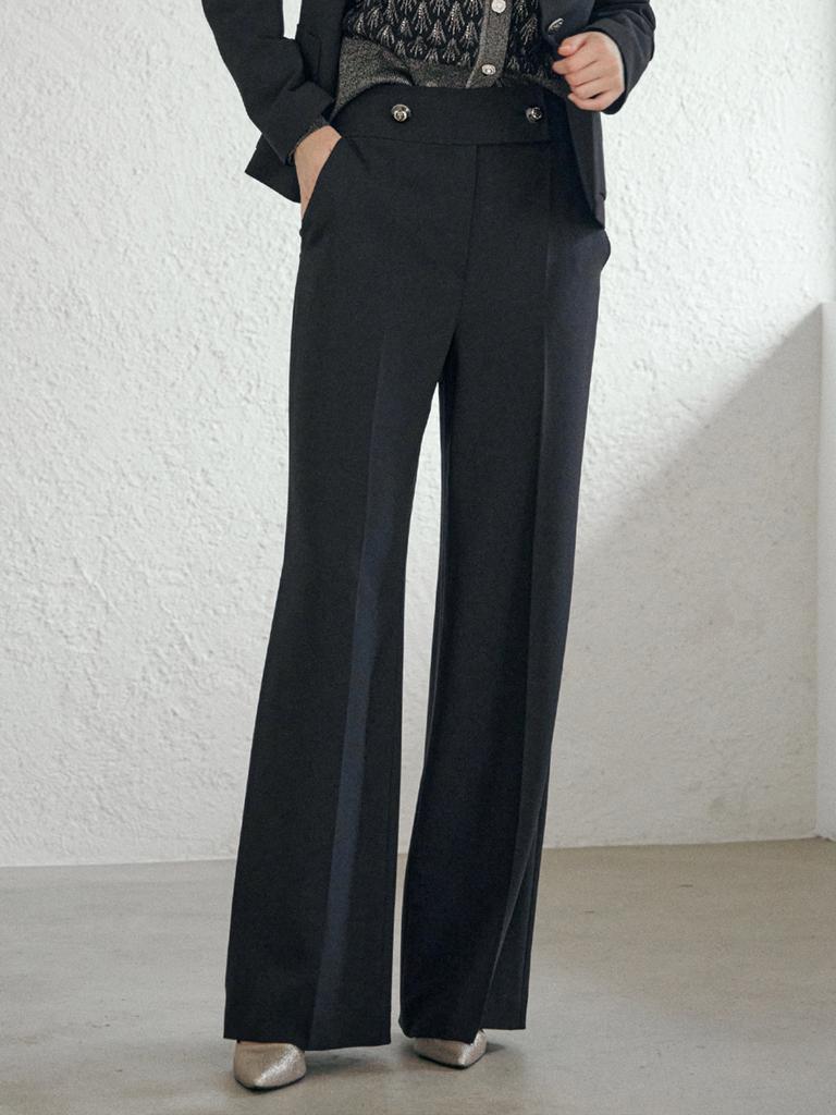M.GRAF Button Point Wide Slacks Pants