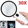 30x Handheld Illuminated Magnifying Glass With 12 Led Lights Reading Magnifier For Seniors Coins Insect Inspection Jewelry Loupe