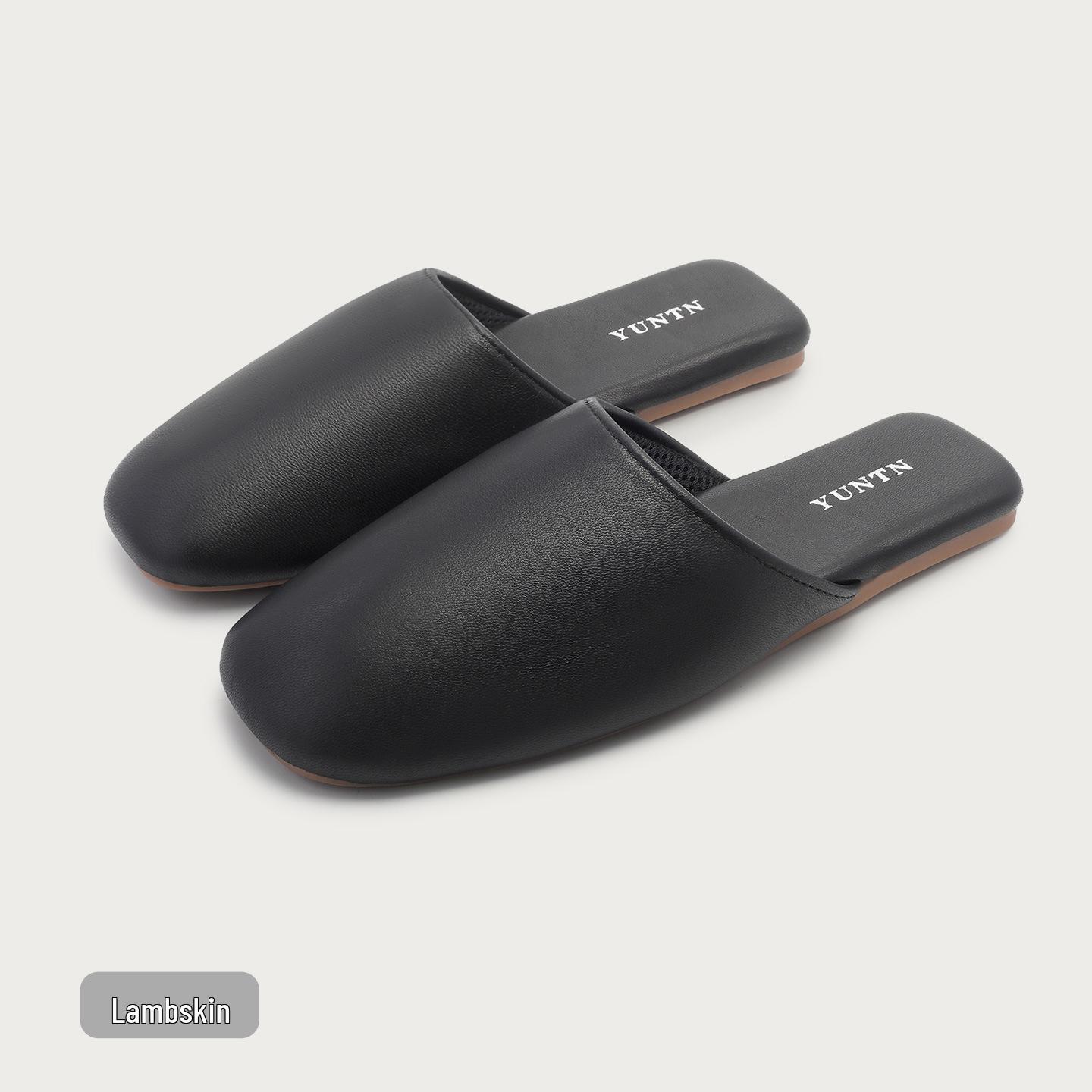 

Women s Minimalist Lambskin Home Slippers - Non-Slip, All-Season Design for Couples 36/37 (fits size 35-36 feet)