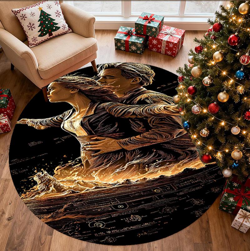 RMS Titanic Pattern Round Rug, Indoor/Outdoor Mat, for Picnic, Gameroom, Bedroom, Office, Living Room, Home Decor Carpet, Birthday Gift