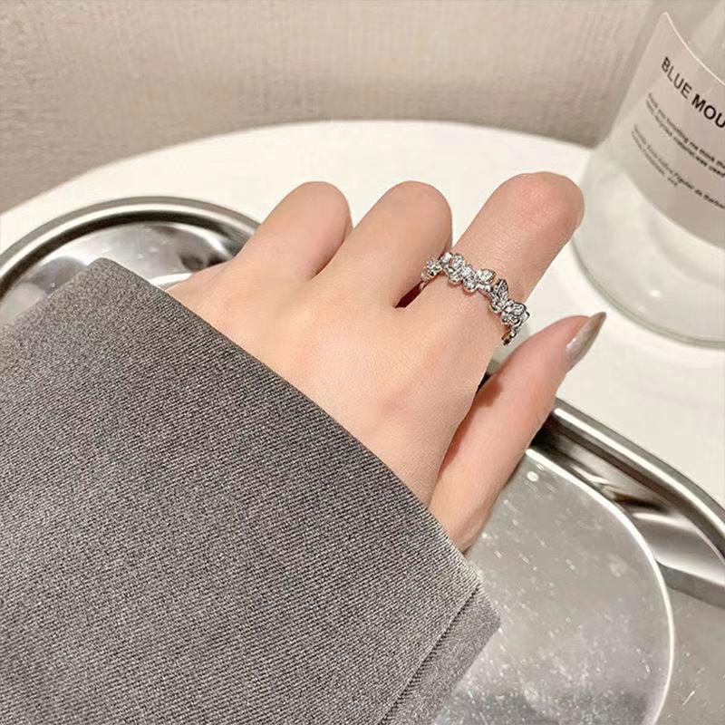 Fashion for Butterfly Rings Shiny Adjustable Finger Ring Girls Minimalist Dainty Jewelry Gift for Women Teen Girl Valent
