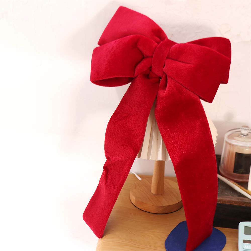 Large Size Christmas Tree Bow Pendant Extended Ribbon Xmas Bow-knot Pendant Window