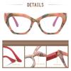 Women'S Elegant Cat-Eye Reading Glasses - Non- Elderly Glasses with Floral Pattern Full-Rim Frame for Everyday & Formal Events
