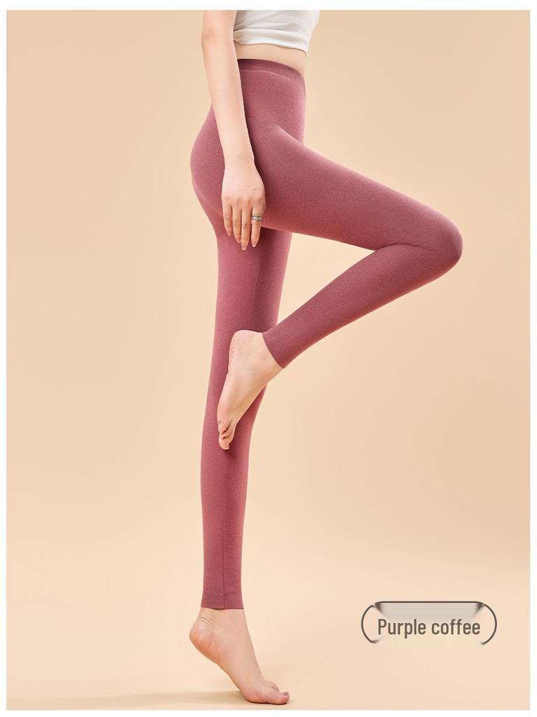 Velvet Autumn Women's Low Waist Double-Sided Brushed Warm Leggings