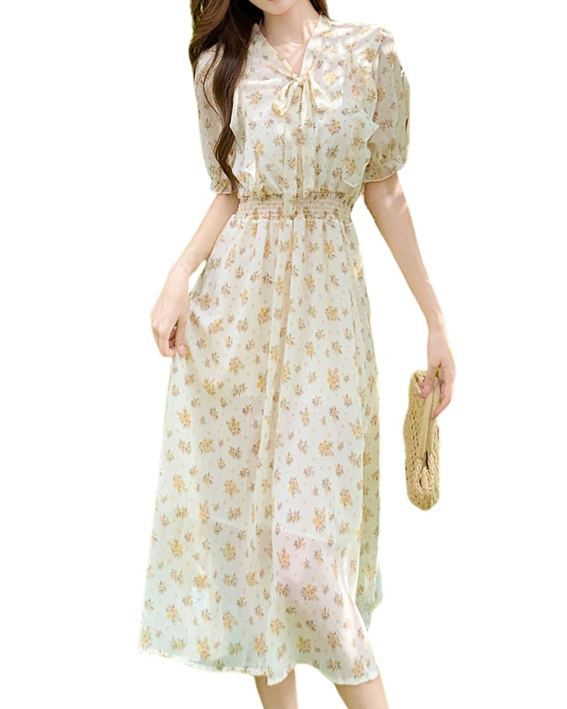 

Ivory Summer Girly and Lightweight Summer Formal and Elegant Slimming Floral Print Ceremony Outfit [Collecala] Dress, Beautiful, Dress, Dress, Dress, слоновая кость