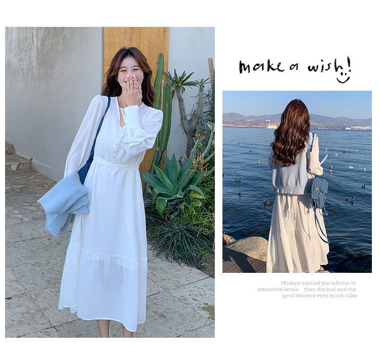 Women's 2024 Spring White Knitted Vest and Dress Suit - Elegant Two-Piece Set