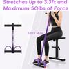 Resistance Bands Pedal Pull Rope 6 Tube Fitness Set Black Purple