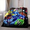 1Pc Mega Man Adventure Flannel Blanket, Soft And Comfortable, Casual Warm, Camping Travel, Christmas, Halloween Xmas Gift N1482
