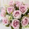 3pcs/5pcs Silk Artificial Flower Rose Outdoor Wedding Bouquet Christmas Decorate Home vase table Party Scrapbook Diy gift wreath