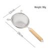 304 Stainless Steel Large Ladle with Wooden Handle and Double Ear, Kitchen Utensil Skimmer & Noodle Strainer.