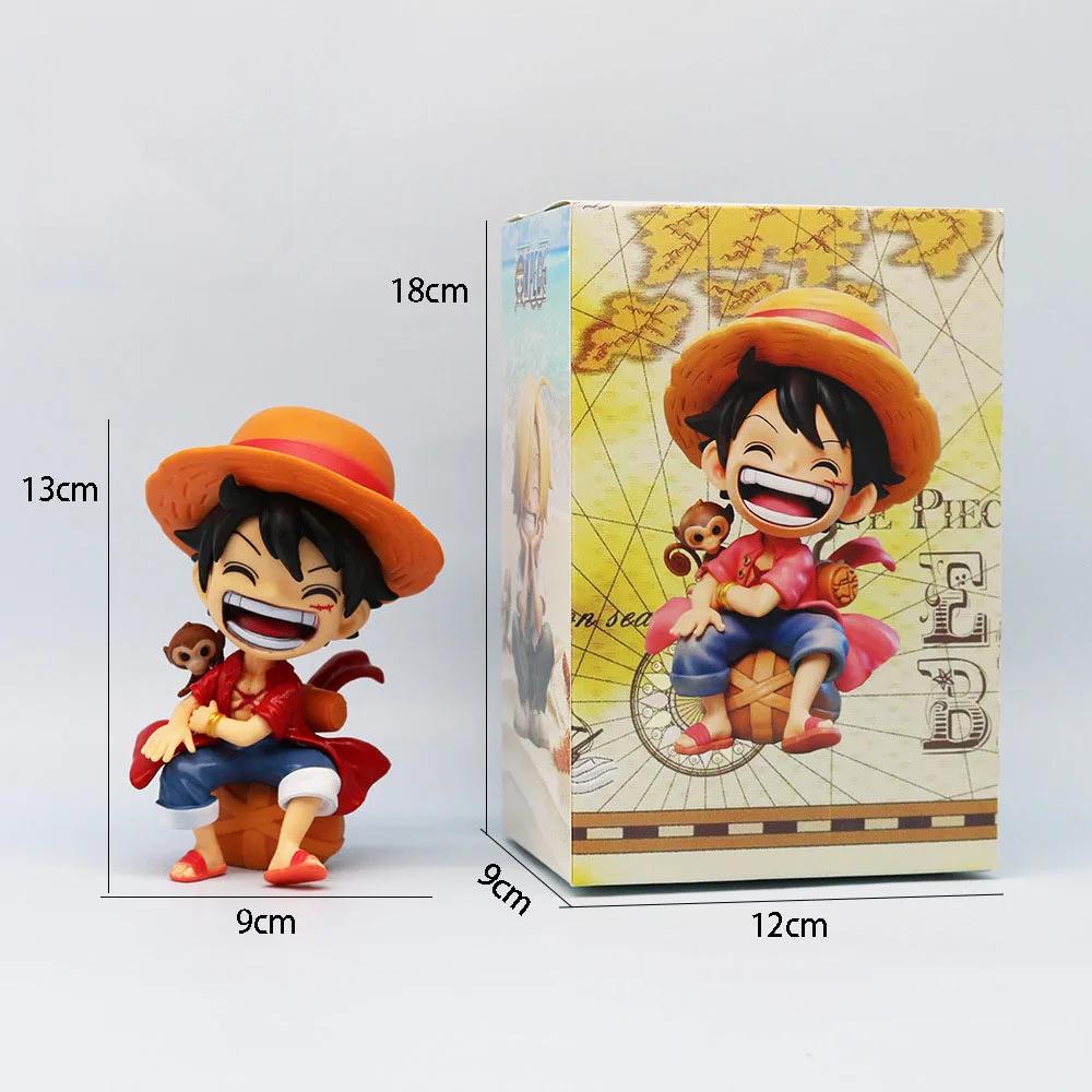 13.5 CM Peripheral Series Luffy Solon Sanji Qversion Sitting Posture Childrens Model Figurine Toy Gift Collectibles