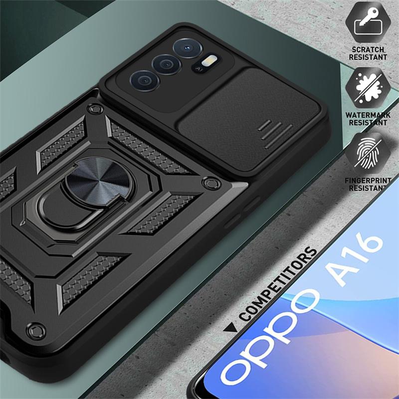 For Oppo A16 6.52 Case Car Magnetic Ring Shockproof Armor Phone Case for Oppo A16s A 16 S OppoA16 CPH2269 Stand Holder Cover