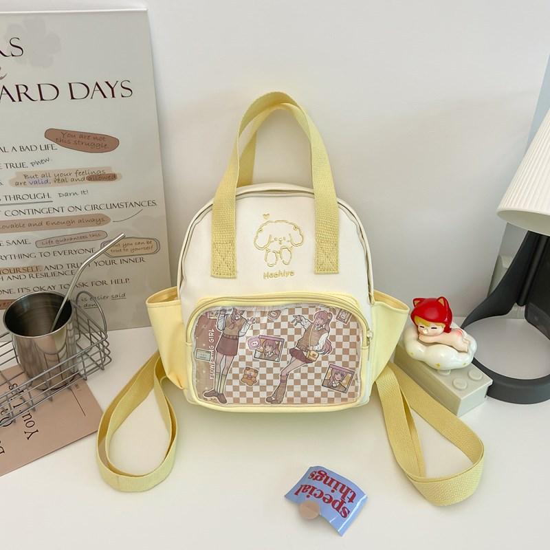 Cute crossbody bag girl Japanese versatile transparent bar pain bag baby bag student light mobile phone bag multi-use small backpack