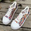 Bold Patchwork Color Collision 2025 New Canvas Comfortable Casual Sleeve Women's Shoes Sunflower Gothic Style