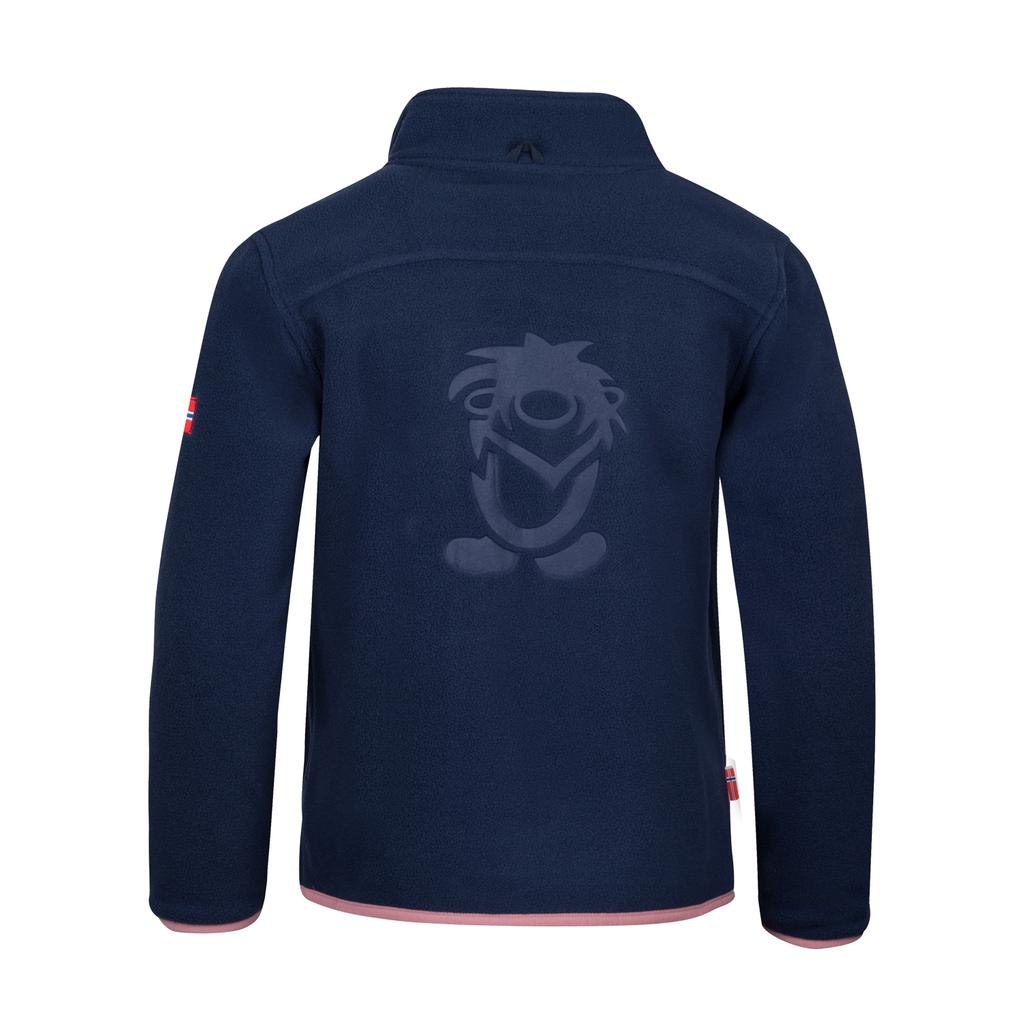 Fleece Jacket for a Girl Trollkids Girls Oppdal Jacket XT Zip-up Sporty Navy Blue (415-166)