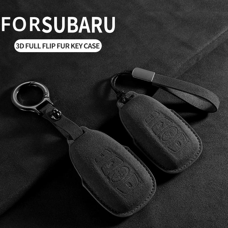 Subaru BRZ XV SV Forester Legacy Outback Crosstrek Impreza WRX Ascent için Süet Anahtar Kılıfı Kapak Anahtarlık Aksesuarları