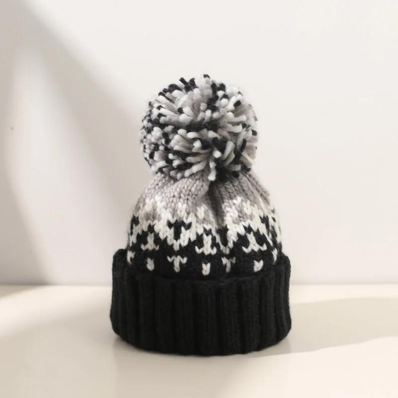 

Skiing Cashmere Woman Winter Hat Autumn Beanies With Pompom Warm Wool Skullies Wholesales Acrylic Beanies Winter Hat for Woman 1PCS чёрный