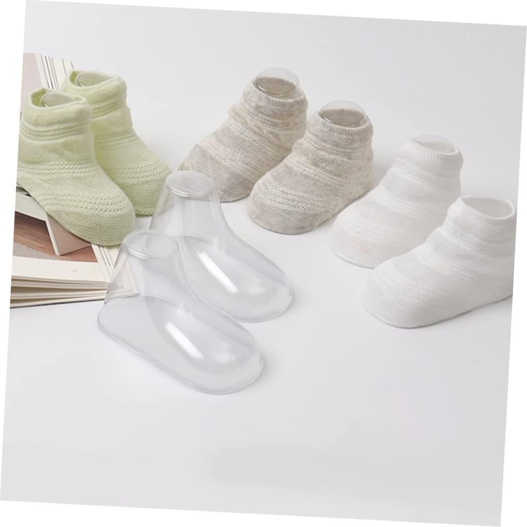ULDIGI Clear Baby Shoe Display Plastic Shoe Maintain Shoe Prevent for Home Stores 100-Pack Stands, Holders, Shape, Wrinkles,