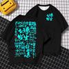 Fashion Men's T-shirt 3D Blessing Text Printed Short Sleeved T-shirt Summer Oversized Casual Tees Street Hip-hop Loose Tops