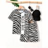 Divertente Semplice Stampa a Colori Zebra Set da 2 Pezzi T-shirt e Pantaloncini per Bambini Estate Casual all'Aperto Set di Abbigliamento per Ragazzo e Ragazza
